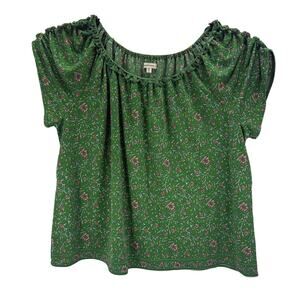 Max Studio Green Floral Polyester Spandex Sleeveless Blouse Womens 3X Shirt